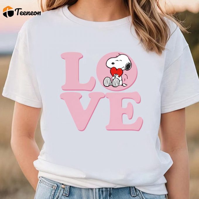 Cute Valentines Day Shirts, Love Snoopy Valentine T-Shirt 1