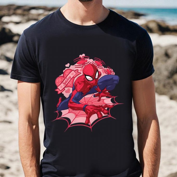 Cute Valentines Day Shirts, Marvel Spider Man Heart Valentine’s Day T-Shirt 2