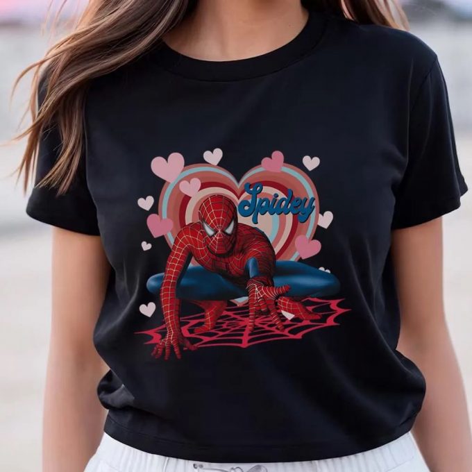 Cute Valentines Day Shirts, Marvel Spiderman Spidey Heart Valentines Shirt 2