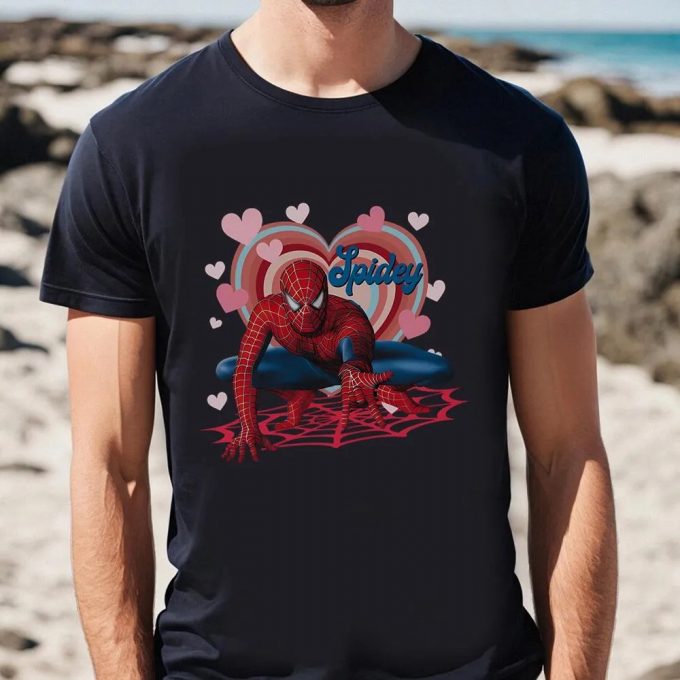 Cute Valentines Day Shirts, Marvel Spiderman Spidey Heart Valentines Shirt 3