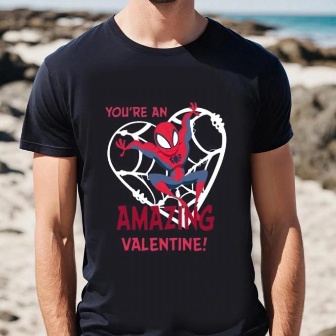 Cute Valentines Day Shirts, Marvel Spiderman You’re An Amazing Valentine Shirt 2