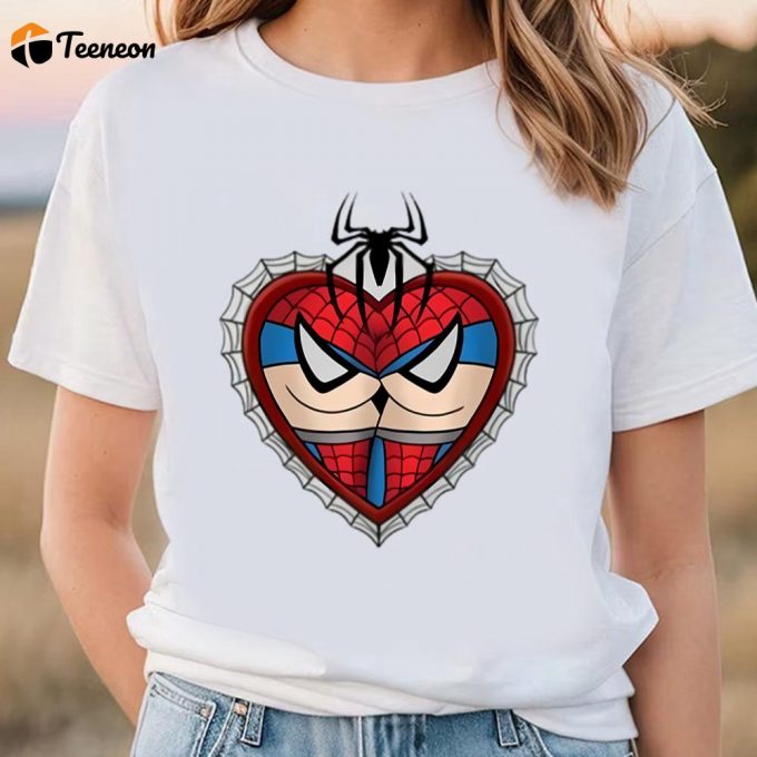 Cute Valentines Day Shirts, Marvel Valentine’s Day Love Spider Man Valentine Shirt 1