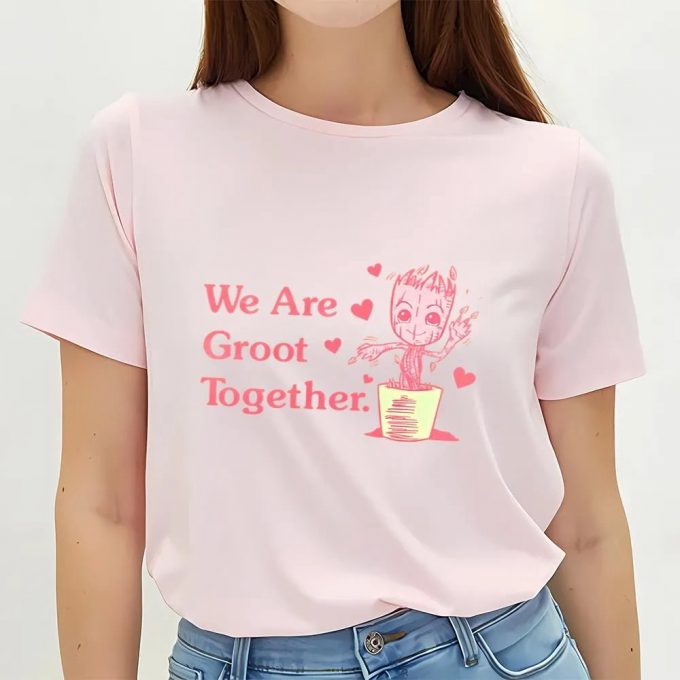 Cute Valentines Day Shirts, Men’s Marvel We Are Groot Together Valentine T-Shirt 3