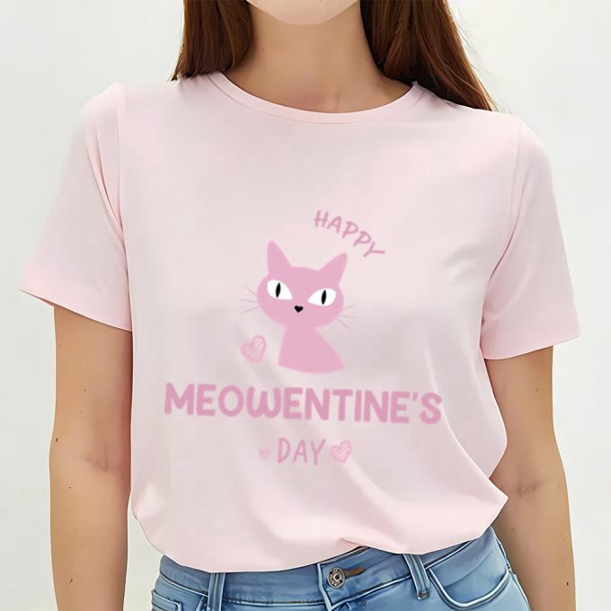 Cute Valentines Day Shirts, Meowentines Valentine Cat T-Shirt 2