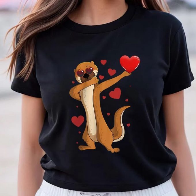 Cute Valentines Day Shirts, Otters Funny Dab Dance Valentine Day Sea Otter Lover T-Shirts 2