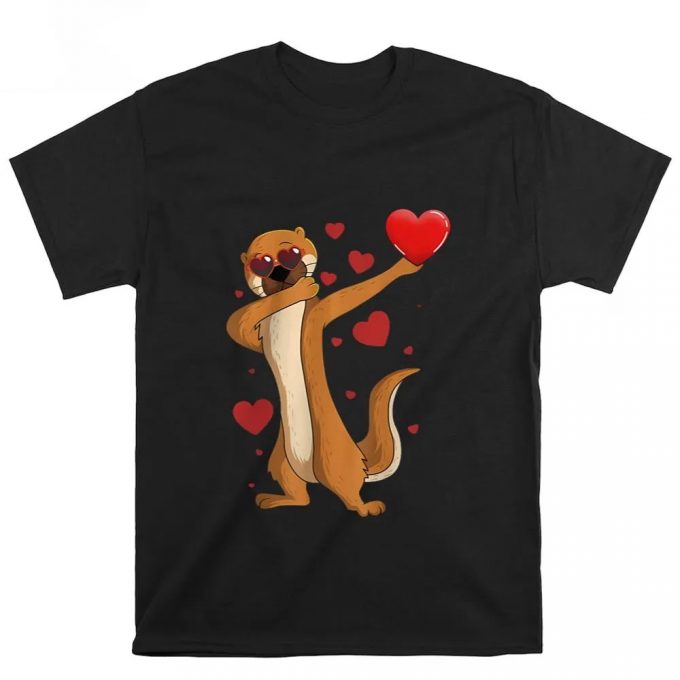 Cute Valentines Day Shirts, Otters Funny Dab Dance Valentine Day Sea Otter Lover T-Shirts 3