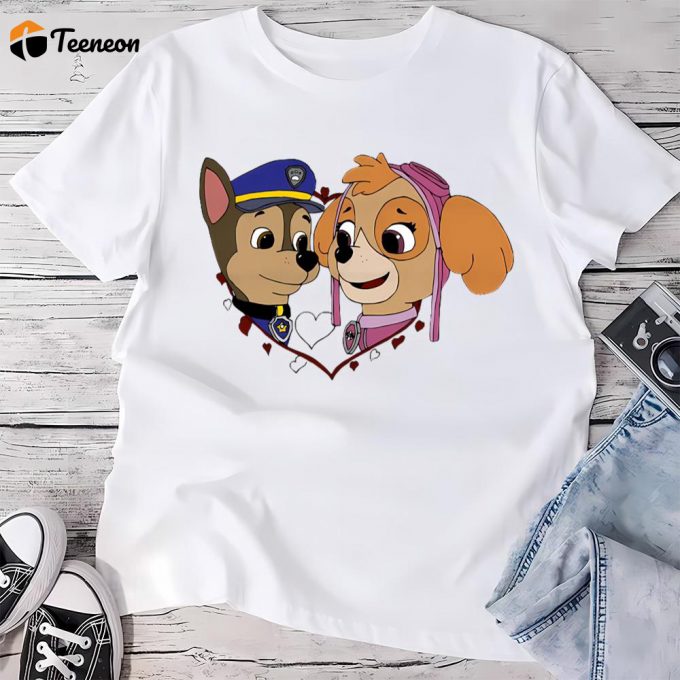 Cute Valentines Day Shirts, Paw Patrol Cute Puppy Love Valentines Day Shirt 1