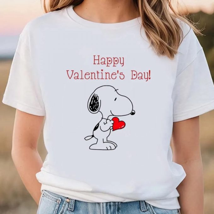 Cute Valentines Day Shirts, Peanuts Snoopy Happy Valentines Day Shirt 3