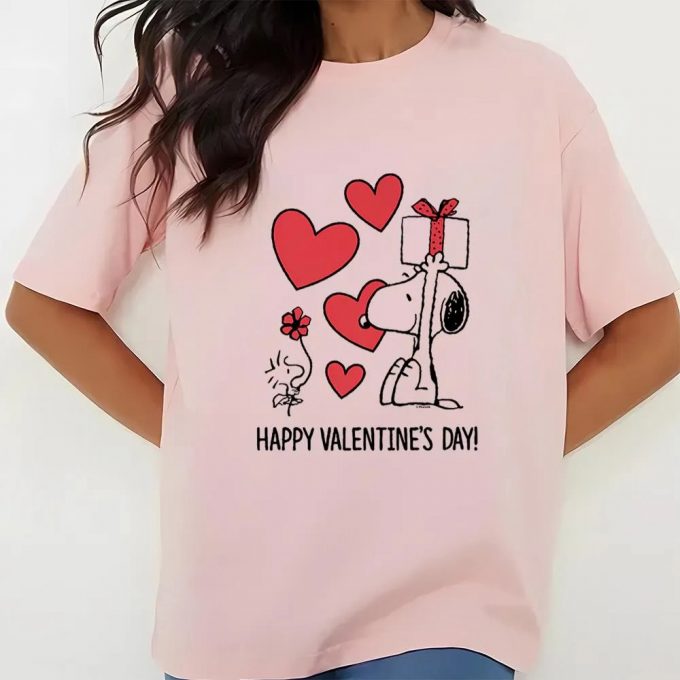 Cute Valentines Day Shirts, Peanuts Snoopy Happy Valentines Day T-Shirt 2