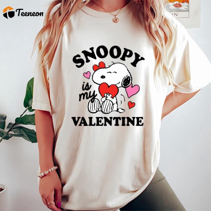 Cute Valentines Day Shirts, Peanuts Snoopy My Valentine T-Shirt 1