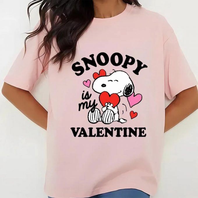 Cute Valentines Day Shirts, Peanuts Snoopy My Valentine T-Shirt 3