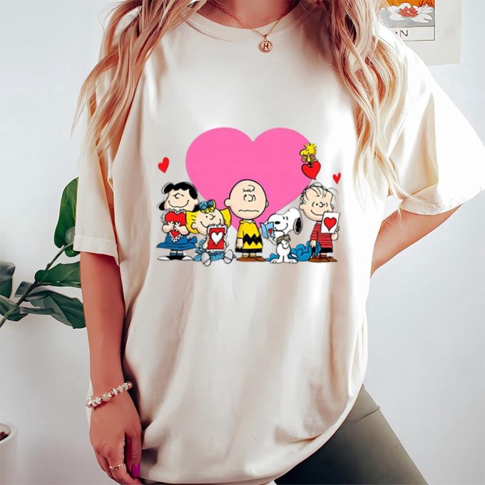 Cute Valentines Day Shirts, Peanuts Snoopy Valentine Day Sleeve Shirt 2