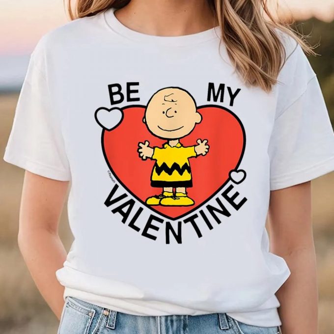 Cute Valentines Day Shirts, Peanuts Valentine Charlie Brown Heart T-Shirt 2