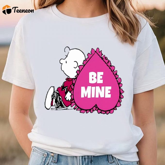 Cute Valentines Day Shirts, Peanuts Valentine Day Charlie Brown Heart T-Shirt 1