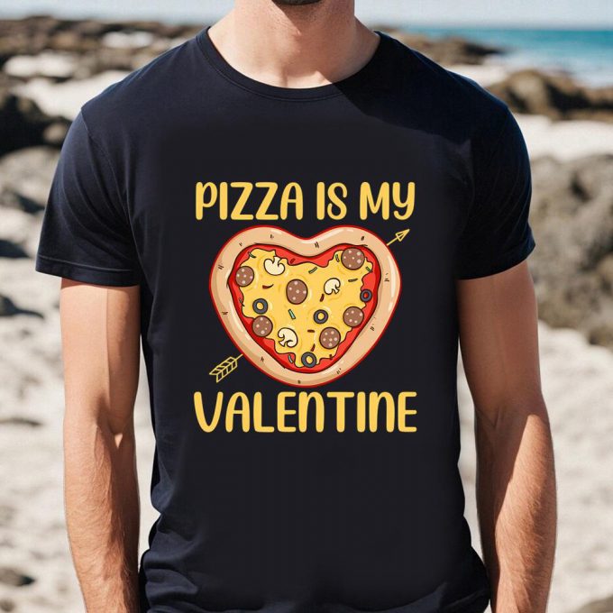 Cute Valentines Day Shirts, Pizza Is My Valentine Funny Valentines Gifts Boys T-Shirt 2