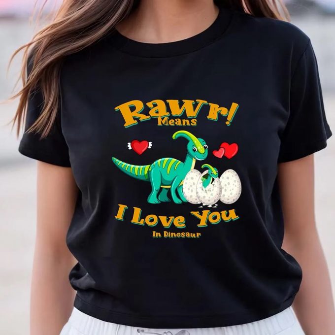 Cute Valentines Day Shirts, Rawr Means I Love You In Dinosaur, I Love You Valentine T-Shirt 3