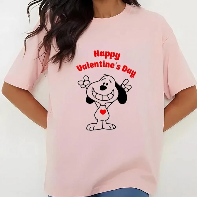 Cute Valentines Day Shirts, Snoopy Happy Valentines Day Shirt 2