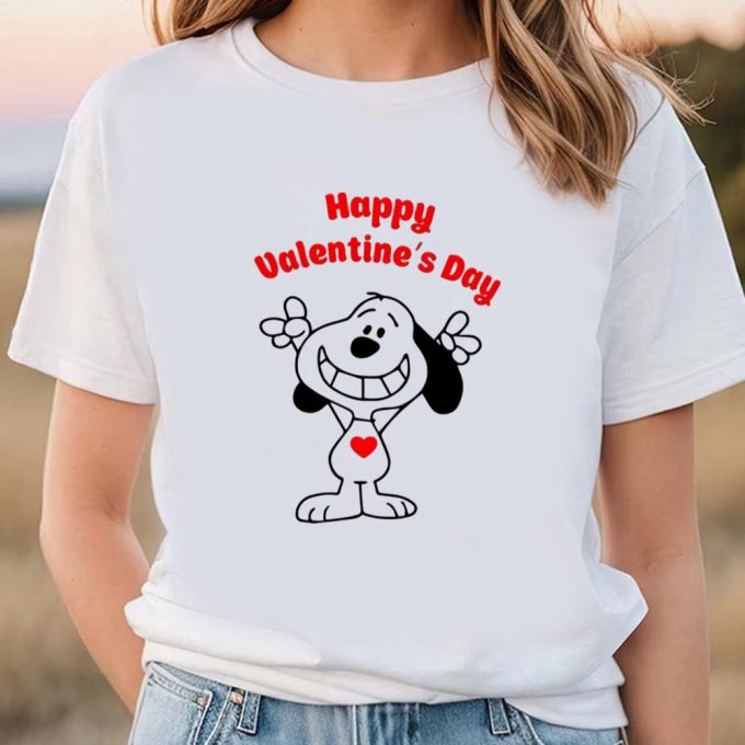 Cute Valentines Day Shirts, Snoopy Happy Valentines Day Shirt 3