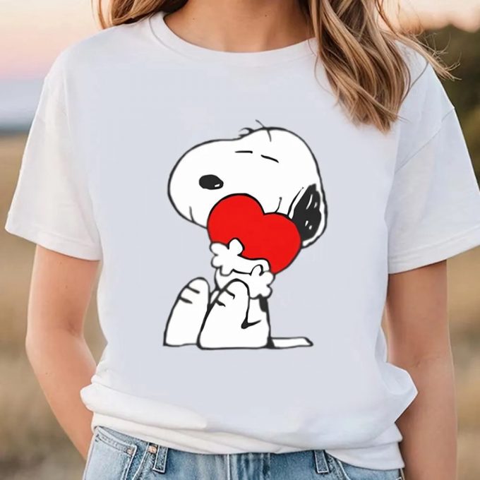 Cute Valentines Day Shirts, Snoopy Heart Hugs Valentines T-Shirt 3