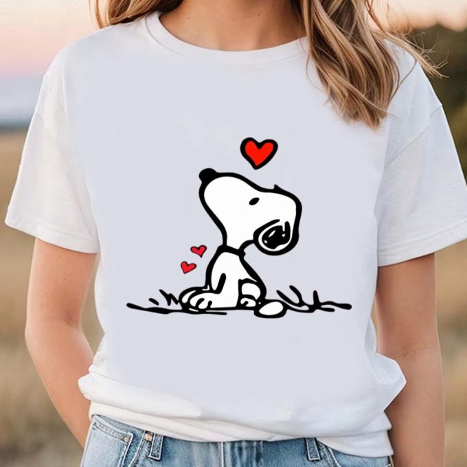 Cute Valentines Day Shirts, Snoopy Heart Valentine’s Day Balloon T-Shirt Snoopy Love Shirt Snoopy 2