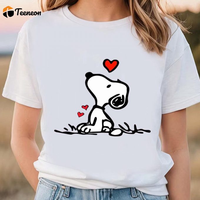 Cute Valentines Day Shirts, Snoopy Heart Valentine’s Day Balloon T-Shirt Snoopy Love Shirt Snoopy 1