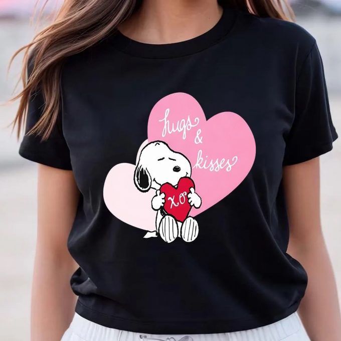 Cute Valentines Day Shirts, Snoopy Hugs And Kisses Valentine T-Shirt 2