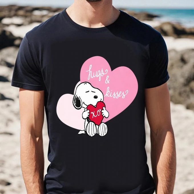 Cute Valentines Day Shirts, Snoopy Hugs And Kisses Valentine T-Shirt 3