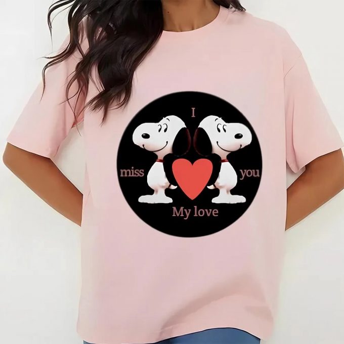 Cute Valentines Day Shirts, Snoopy I Miss You My Love Valentine Shirt 2