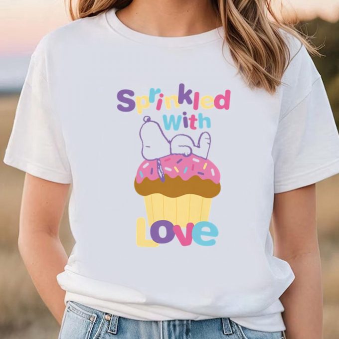 Cute Valentines Day Shirts, Snoopy Sprinkled With Love Valentine T-Shirt 2