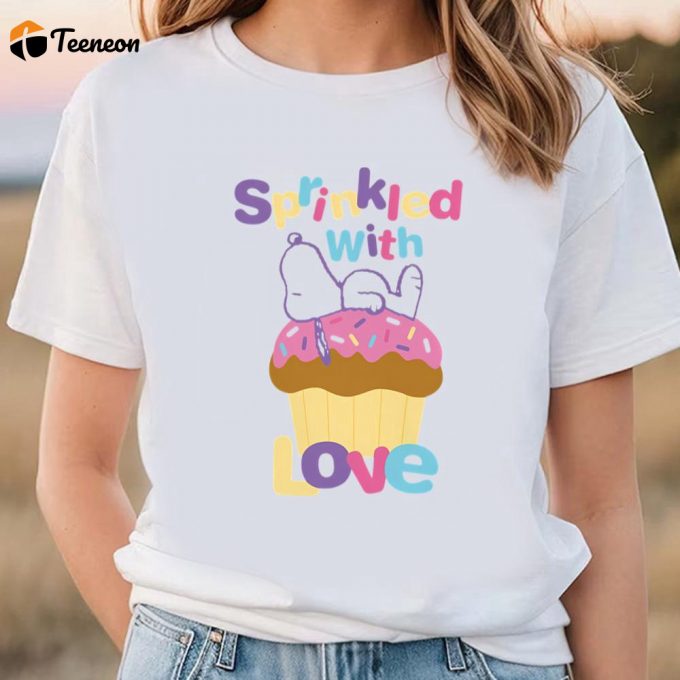 Cute Valentines Day Shirts, Snoopy Sprinkled With Love Valentine T-Shirt 1