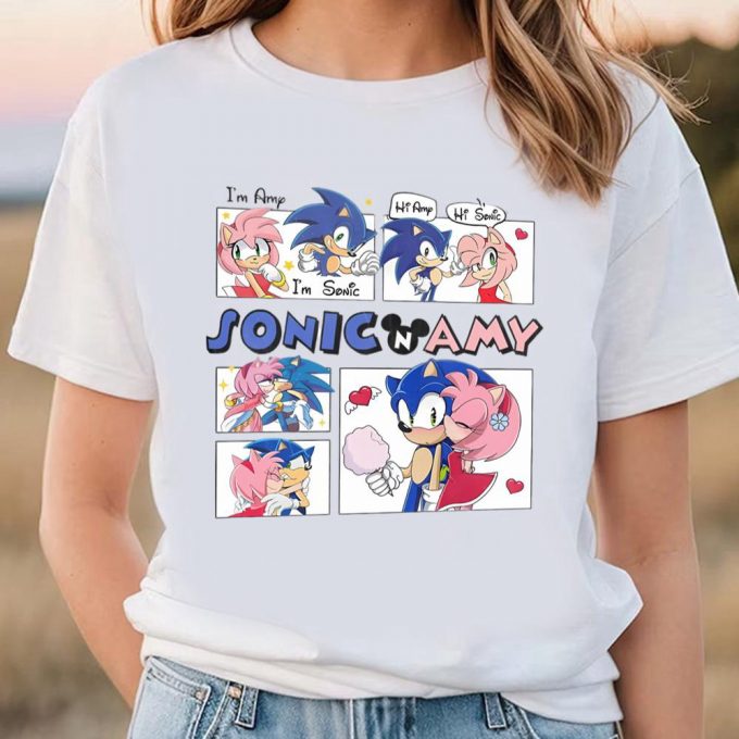 Cute Valentines Day Shirts, Sonic And Amy Rose Shirt, Sonic Valentines Shirt 2