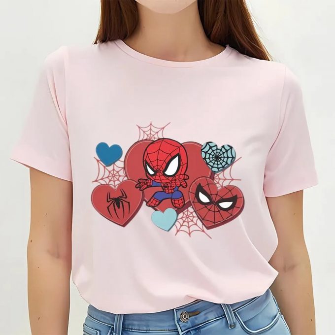 Cute Spiderman Hearts Valentine Day Shirts - Superhero Valentine Shirt 2