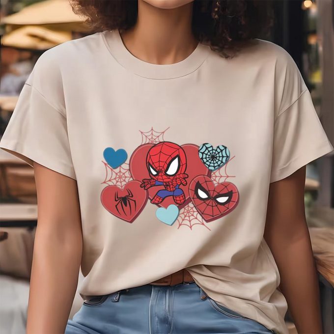 Cute Spiderman Hearts Valentine Day Shirts - Superhero Valentine Shirt 3