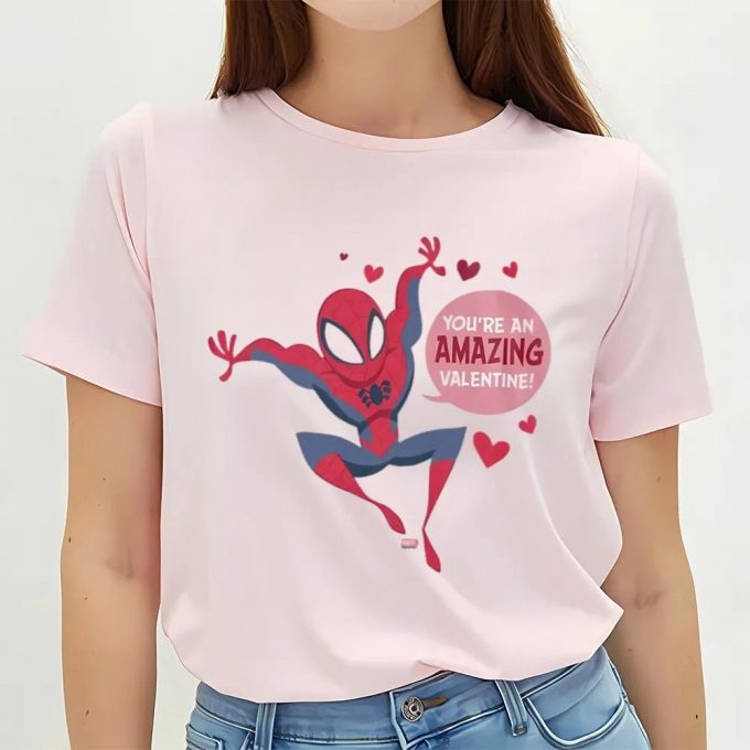 Cute Valentines Day Shirts, Spiderman Valentine You’re An Amazing Valentine T-Shirt 3