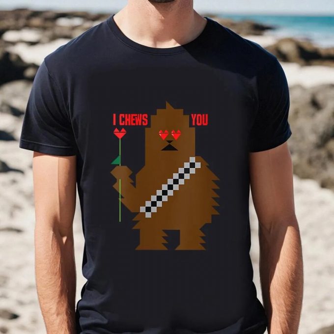 Cute Valentines Day Shirts, Star Wars Chewbacca I Chews You Valentine’s Day T-Shirt 3