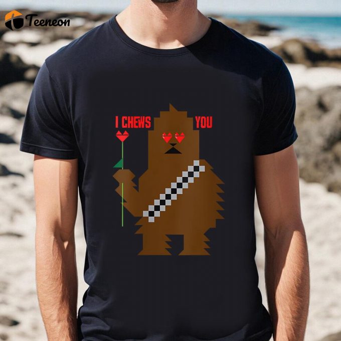 Cute Valentines Day Shirts, Star Wars Chewbacca I Chews You Valentine’s Day T-Shirt 1