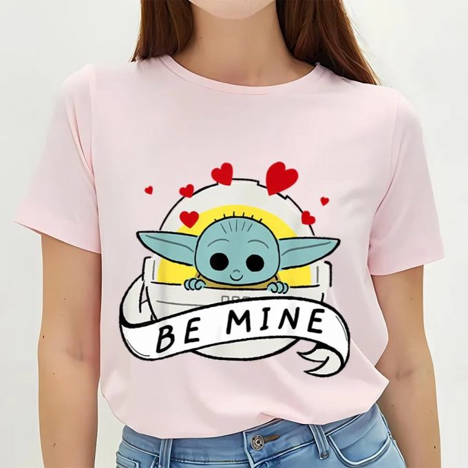 Cute Valentines Day Shirts, Star Wars The Mandalorian The Child Be Mine Valentine’s Day T-Shirt 2