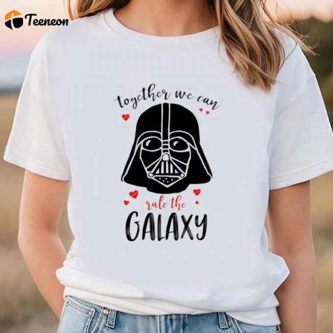 Cute Valentines Day Shirts, Star Wars Vader Rule Together Valentine’s T-Shirt 1