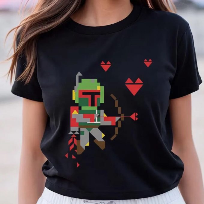 Cute Valentines Day Shirts, Star Wars Valentine’s Day Boba Fett Cupid T-Shirt 2