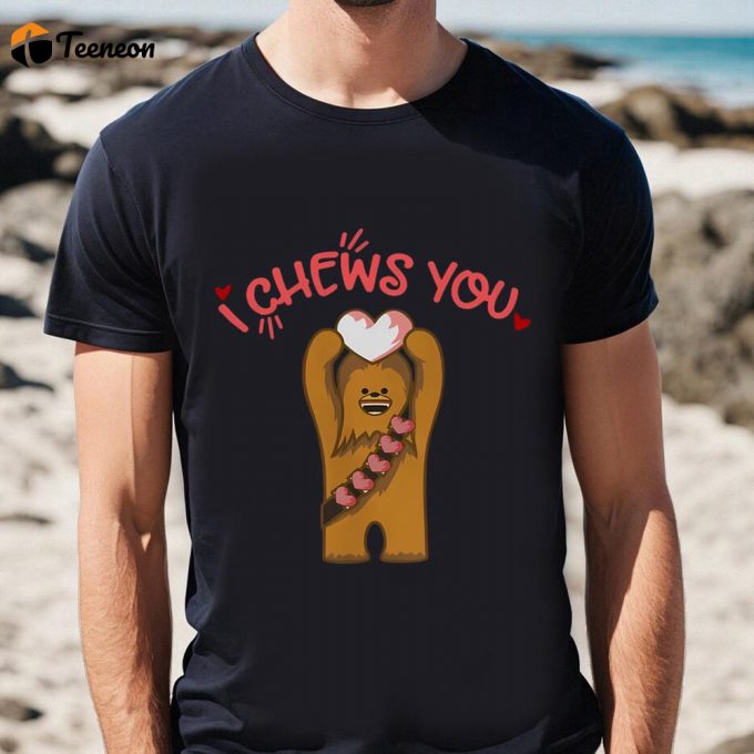 Cute Valentines Day Shirts, Star Wars Valentine’s Day Chewie Cute Heart Graphic T-Shirt 1