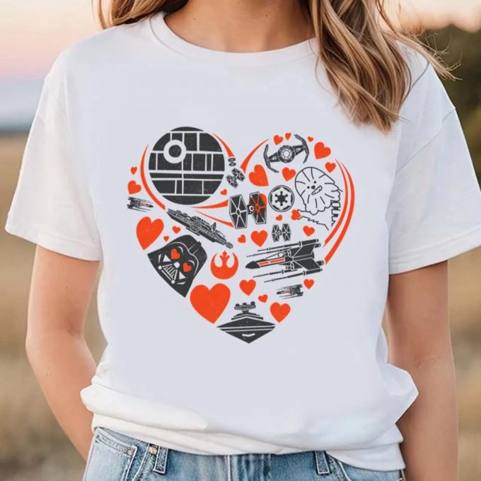 Cute Valentines Day Shirts, Star Wars Valentine’s Day Galaxy Heart T-Shirt 2