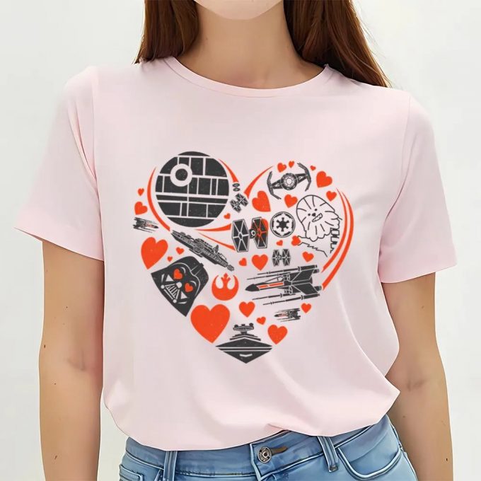 Cute Valentines Day Shirts, Star Wars Valentine’s Day Galaxy Heart T-Shirt 3