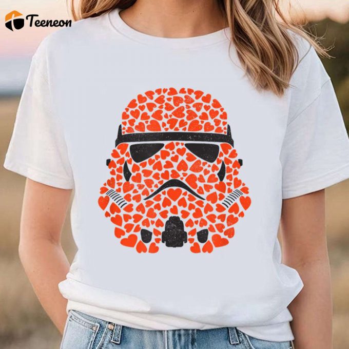 Cute Valentines Day Shirts, Star Wars Valentine’s Day Stormtrooper Hearts T-Shirt 1