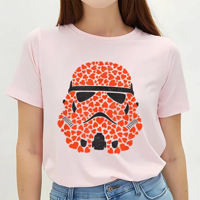 Cute Valentines Day Shirts, Star Wars Valentine’s Day Stormtrooper Hearts T-Shirt 3