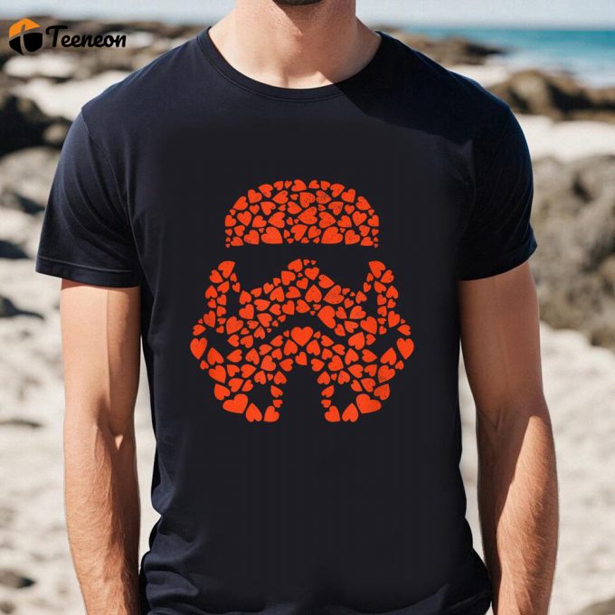 Cute Valentines Day Shirts, Star Wars Valentine’s Day Stormtrooper Mini Hearts T-Shirt 1