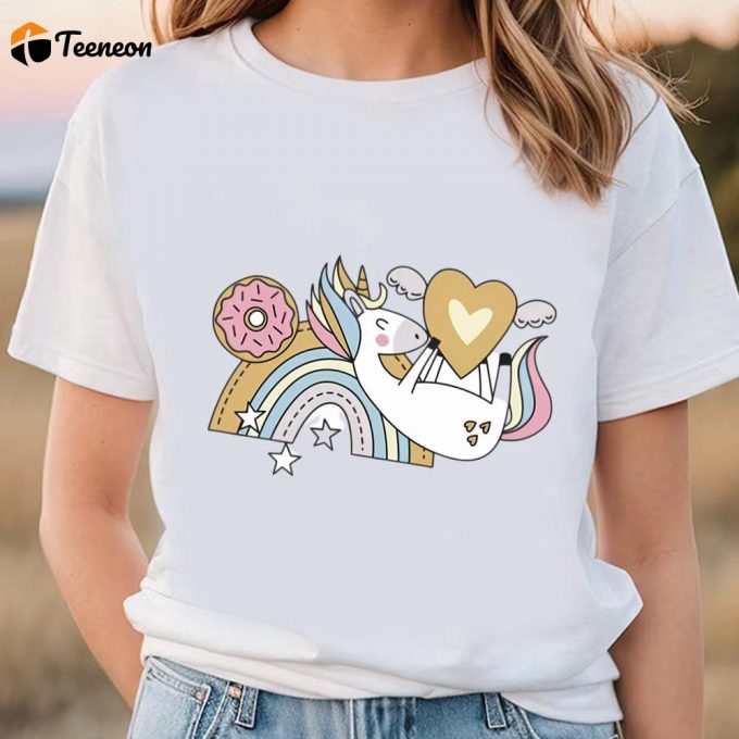 Sweet Unicorn Valentine T-Shirt: Cute Valentines Day Shirts 1