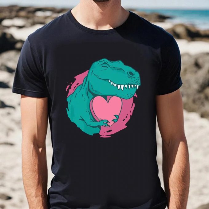 Cute T-Rex Valentine Heart Shirt: Unique Valentines Day Shirts 2