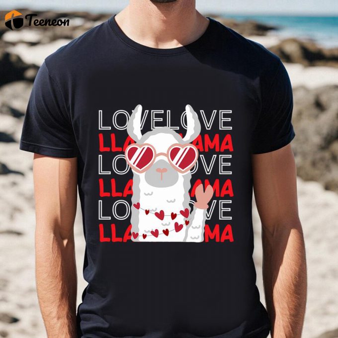 Cute Valentines Day Shirts, The Llama Of Love Valentine Day T-Shirt 1