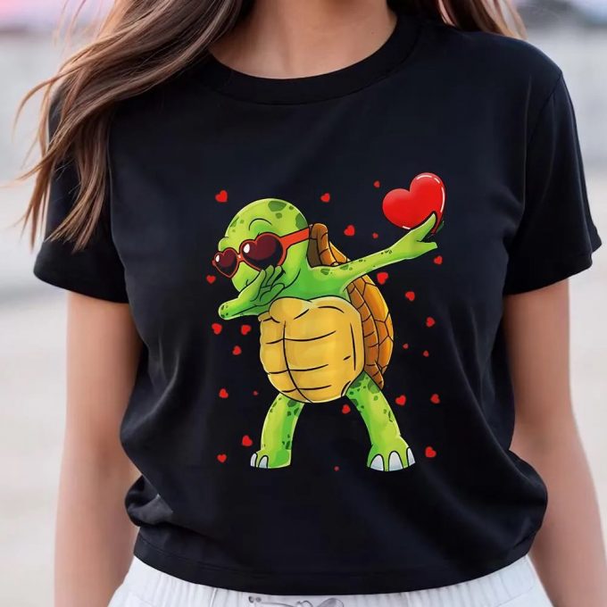 Cute Valentine S Day Turtle Lover T-Shirts - Funny Dab Dance Express Your Love 3