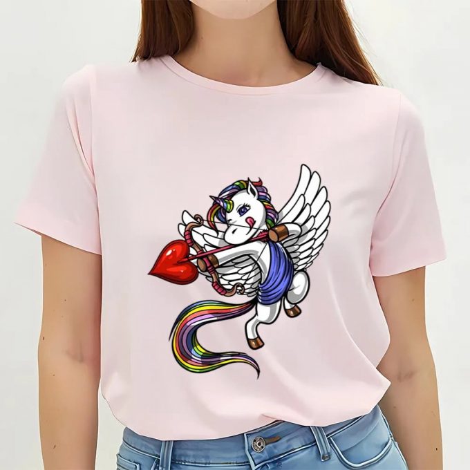 Unicorn Cupid Valentine T-Shirt: Get Cute Valentines Day Shirts For A Magical Celebration! 3